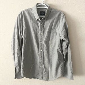 Abercrombie & Fitch Mens Shirt Size L Grey Button Down Long Sleeve Pocket